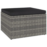 3 Piece Garden Lounge Set with Cushions Poly Rattan Grey - Close-Up Angle