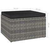 3 Piece Garden Lounge Set with Cushions Poly Rattan Grey - Extra Image