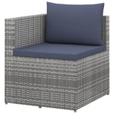 4 Piece Garden Lounge Set Poly Rattan Grey and Anthracite - 45-Degree Angle