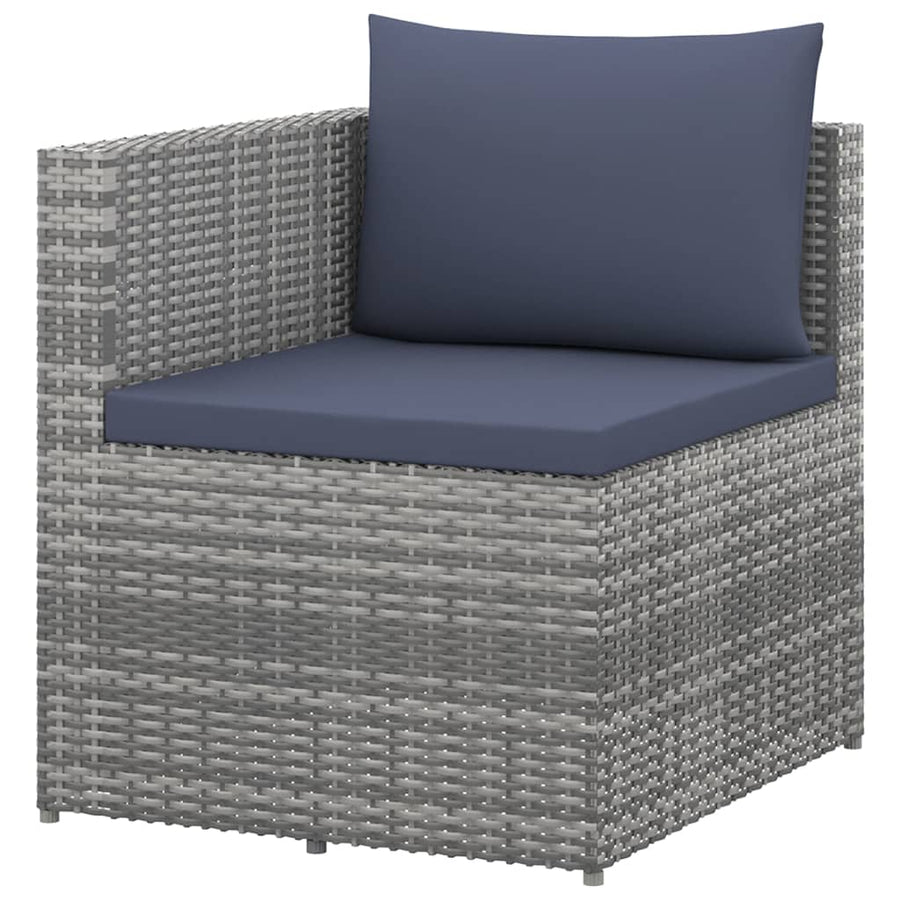 4 Piece Garden Lounge Set Poly Rattan Grey and Anthracite