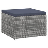 4 Piece Garden Lounge Set Poly Rattan Grey and Anthracite - Close-Up Angle