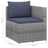 4 Piece Garden Lounge Set Poly Rattan Grey and Anthracite - Extra Image