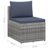 4 Piece Garden Lounge Set Poly Rattan Grey and Anthracite - Extra Image