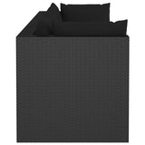 4 Piece Garden Lounge Set with Cushions Poly Rattan Black