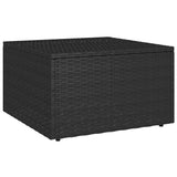 4 Piece Garden Lounge Set with Cushions Poly Rattan Black - Low Angle