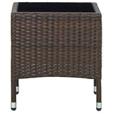 Garden Table Brown 40x40x45 cm Poly Rattan - Front View