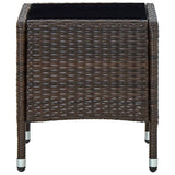 Garden Table Brown 40x40x45 cm Poly Rattan