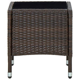 Garden Table Brown 40x40x45 cm Poly Rattan - Side View
