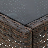 Garden Table Brown 40x40x45 cm Poly Rattan - Top-Down View
