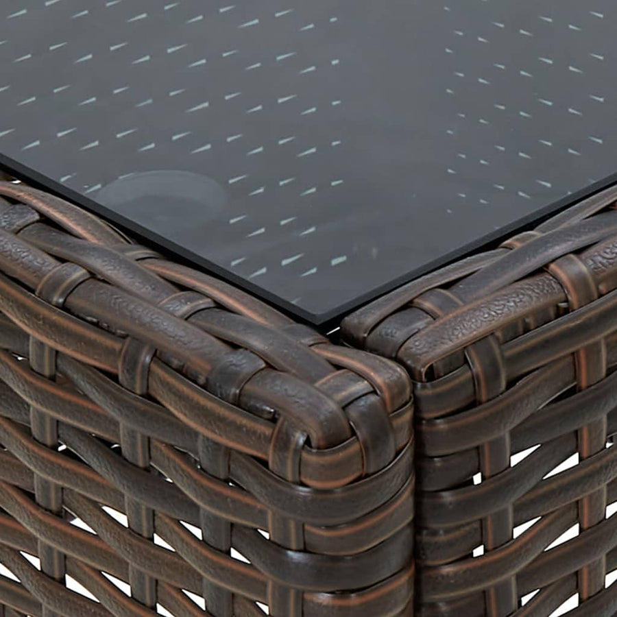Garden Table Brown 40x40x45 cm Poly Rattan