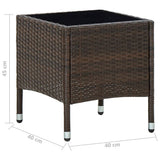 Garden Table Brown 40x40x45 cm Poly Rattan