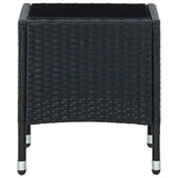 Garden Table Black 40x40x45 cm Poly Rattan - Front View