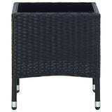 Garden Table Black 40x40x45 cm Poly Rattan - Side View