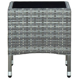 Garden Table Grey 40x40x45 cm Poly Rattan - Front View