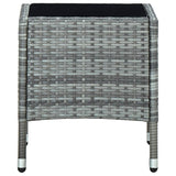 Garden Table Grey 40x40x45 cm Poly Rattan - Side View