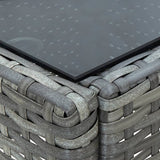 Garden Table Grey 40x40x45 cm Poly Rattan - Top-Down View