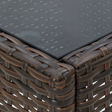 Garden Table Brown 75x40x37 cm Poly Rattan - Top-Down View