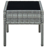 Garden Table Grey 75x40x37 cm Poly Rattan