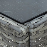 Garden Table Grey 75x40x37 cm Poly Rattan - Top-Down View