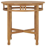 Dining Table ? 80 cm Solid Teak Wood - Front View