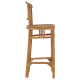 Bar Stool Solid Teak Wood - Side View
