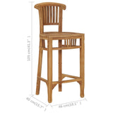 Bar Stool Solid Teak Wood - Close-Up Angle