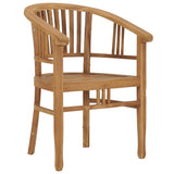 Garden Chairs 2 pcs Solid Teak Wood - Front View