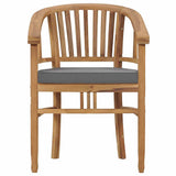 Garden Chairs with Cushions 2 pcs Solid Teak Wood - Side View