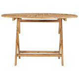 Folding Garden Table Diameter 120 cm Solid Teak Wood - Front View