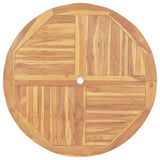 Folding Garden Table Diameter 120 cm Solid Teak Wood - Rear View