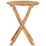 Folding Garden Table ? 60 cm Solid Teak Wood - Side View