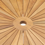 Folding Garden Table Ø 85 cm Solid Teak Wood - Rear View