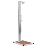 Outdoor Shower with Tray WPC Stainless Steel - Front View