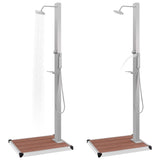 Outdoor Shower with Tray WPC Stainless Steel - Side View