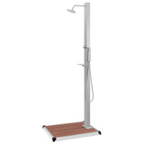 Outdoor Shower with Tray WPC Stainless Steel - 45-Degree Angle