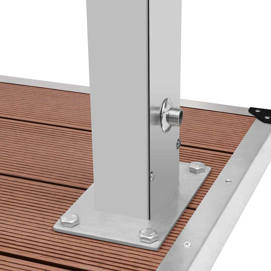 Outdoor Shower with Tray WPC Stainless Steel