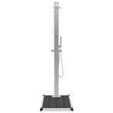 Outdoor Shower with Tray WPC Stainless Steel - Top-Down View