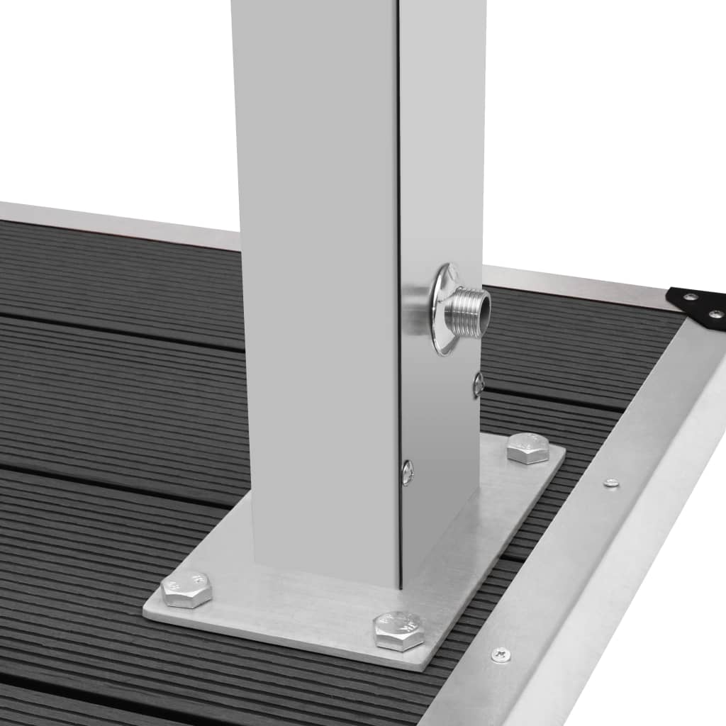 Outdoor Shower with Tray WPC Stainless Steel