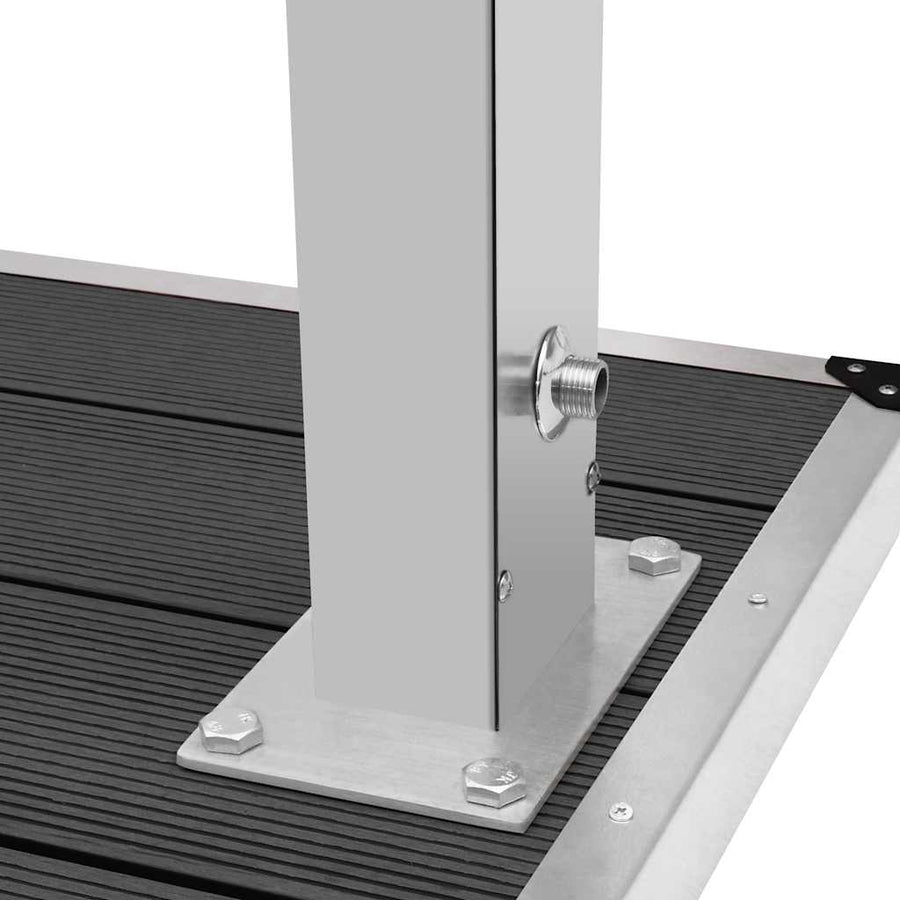 Outdoor Shower with Tray WPC Stainless Steel