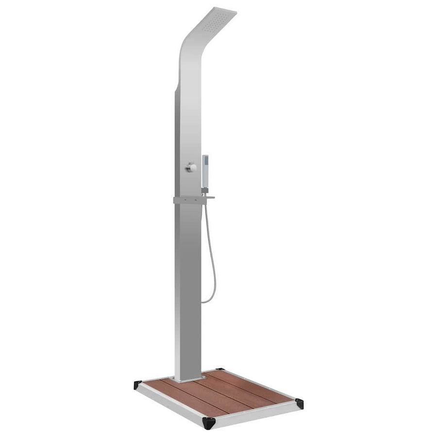 Outdoor Shower with Tray WPC Stainless Steel