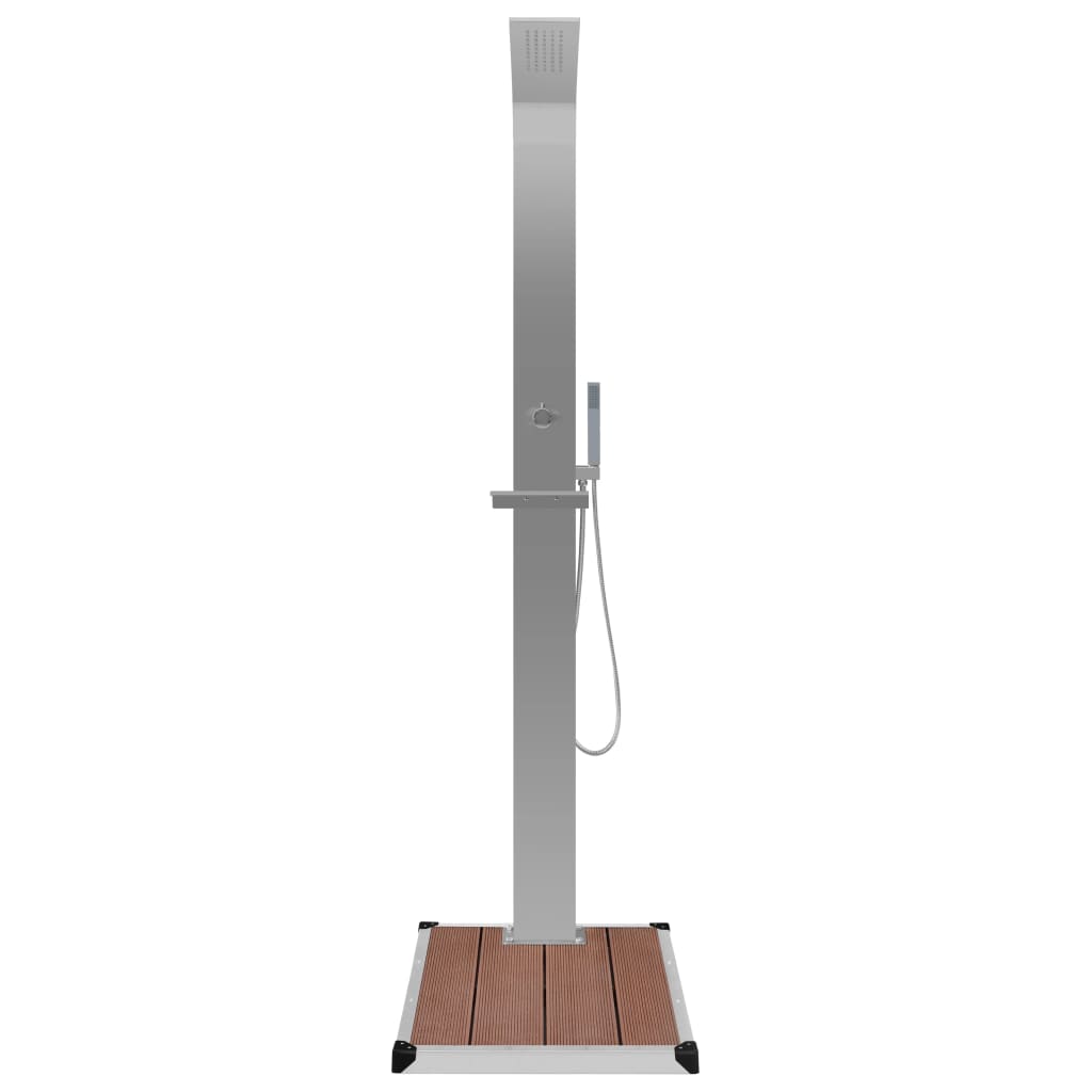 Outdoor Shower with Tray WPC Stainless Steel