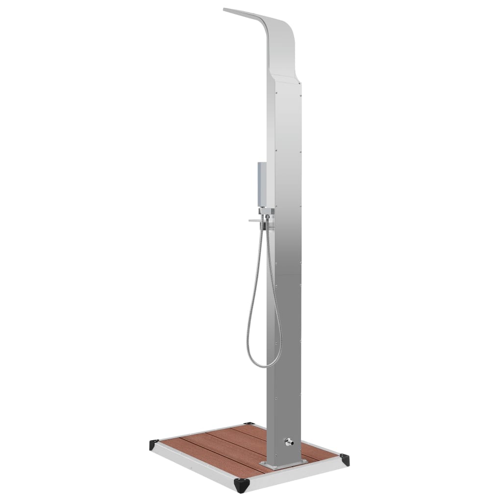 Outdoor Shower with Tray WPC Stainless Steel