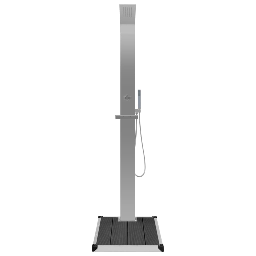 Outdoor Shower with Tray WPC Stainless Steel