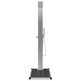 Outdoor Shower with Tray WPC Stainless Steel - Top-Down View