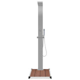 Outdoor Shower with Tray WPC Stainless Steel - Top-Down View