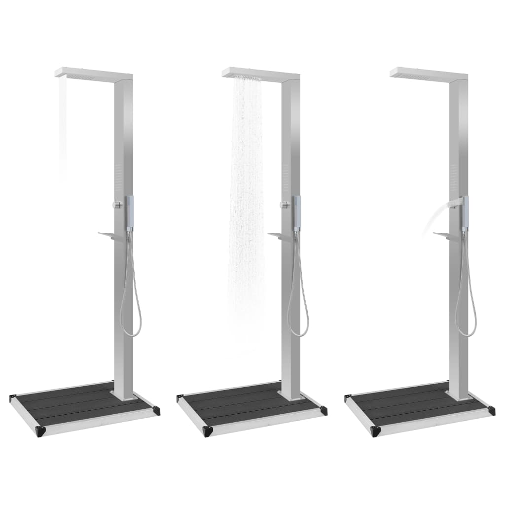 Outdoor Shower with Tray WPC Stainless Steel