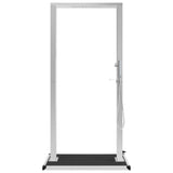 Outdoor Shower with Tray WPC Stainless Steel - 45-Degree Angle