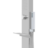 Outdoor Shower with Tray WPC Stainless Steel - Close-Up Angle
