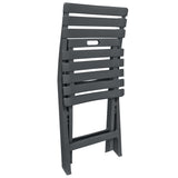 3 Piece Folding Bistro Set Plastic Anthracite - Rear View