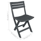 3 Piece Folding Bistro Set Plastic Anthracite - Extra Image